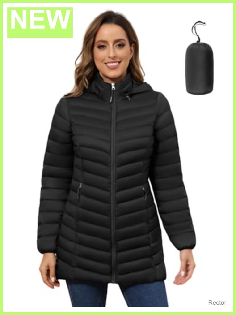 Women's Packable Puffer Jacket Lightweight Quilted Winter Coat Detachable Hood
